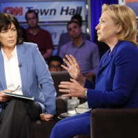 Christiane Amanpour interviews Hillary Clinton. | CNN/David Holloway